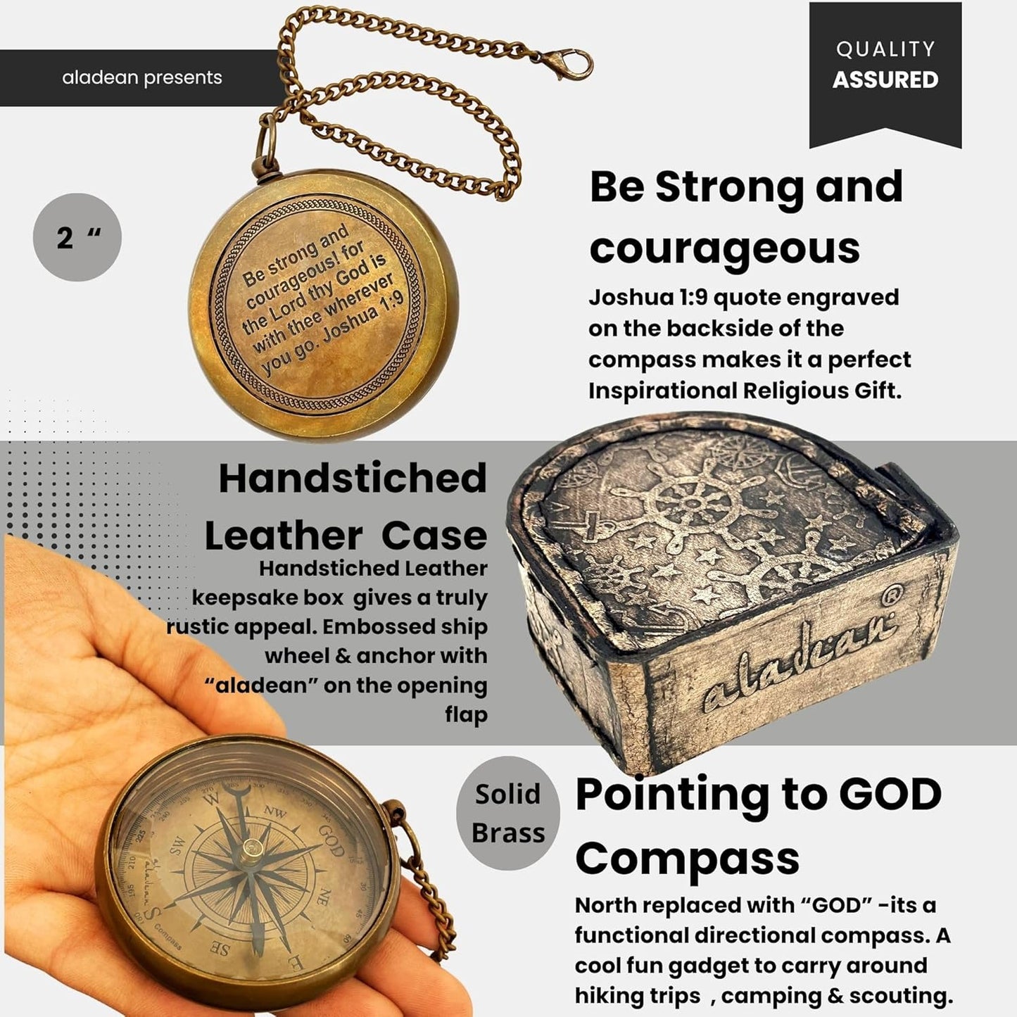 Gott führe mich Messingkompass Religiöses Geschenk des Glaubens Katholische christliche Geschenke