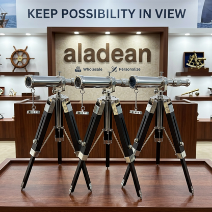 Chrome telescope wooden tripod wholesale supplier