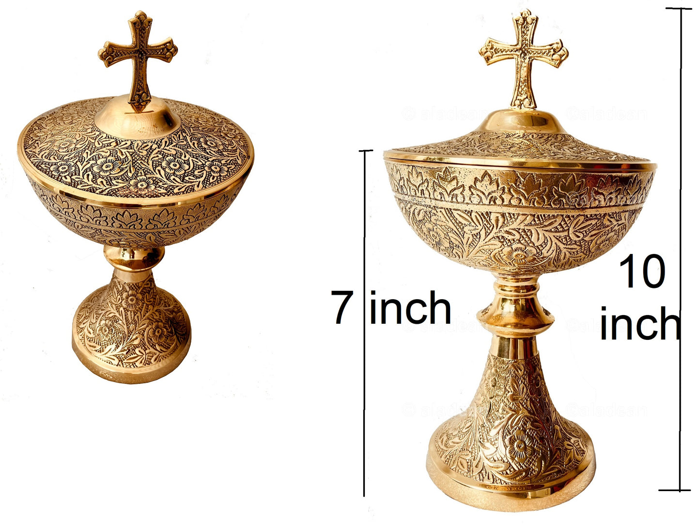 Grand Ciborium de 10 pouces avec croix celtique, chapelle d'église, calice de prêtre, hôte chrétien catholique, Ciborium Ciboria