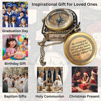 Gott führe mich Messingkompass Religiöses Geschenk des Glaubens Katholische christliche Geschenke