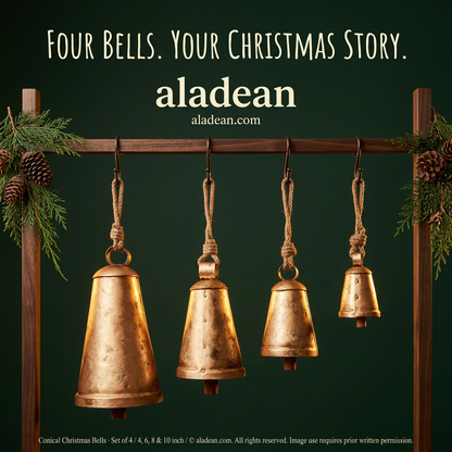 Conical Christmas Bells Set of 4