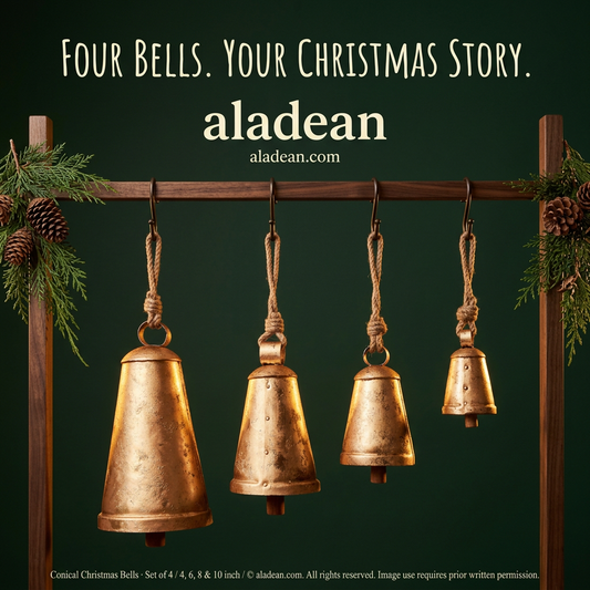 Conical Christmas Bells Set of 4
