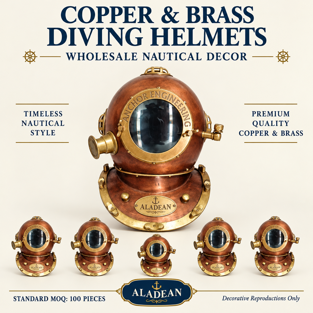 Copper and brass decorative diving helmets for Aladean wholesale nautical decor