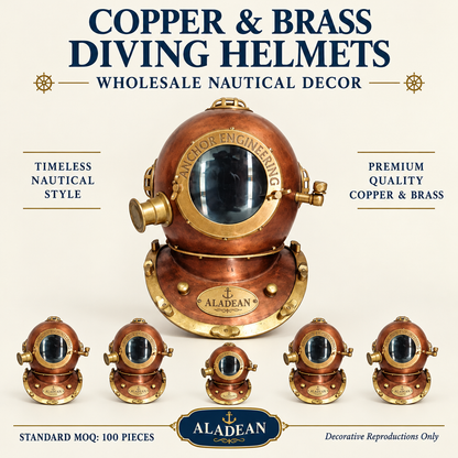 Copper and brass decorative diving helmets for Aladean wholesale nautical decor