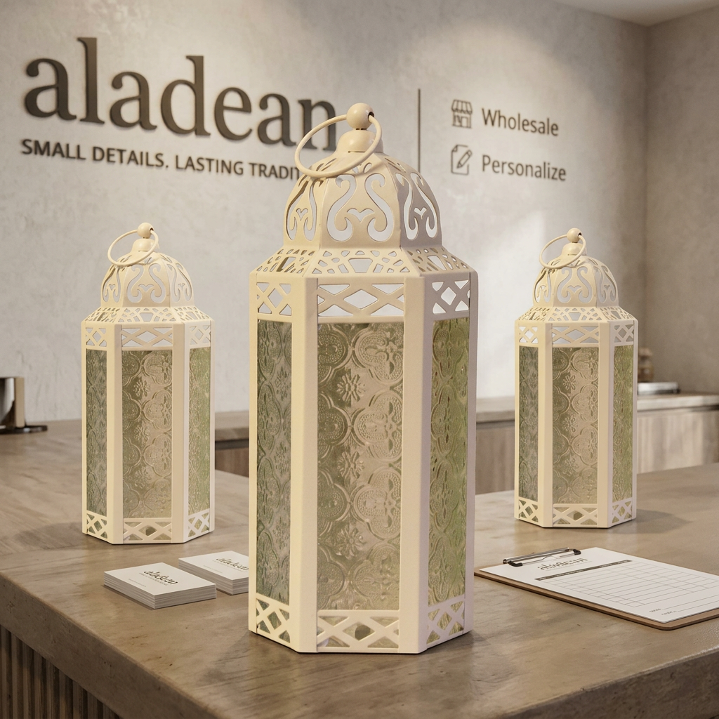 Cream glass lantern wholesale wedding decor