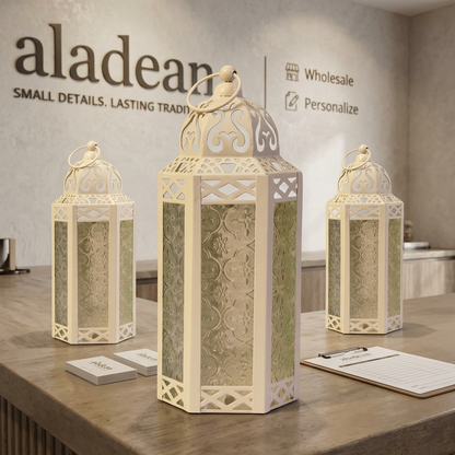 Cream glass lantern wholesale wedding decor