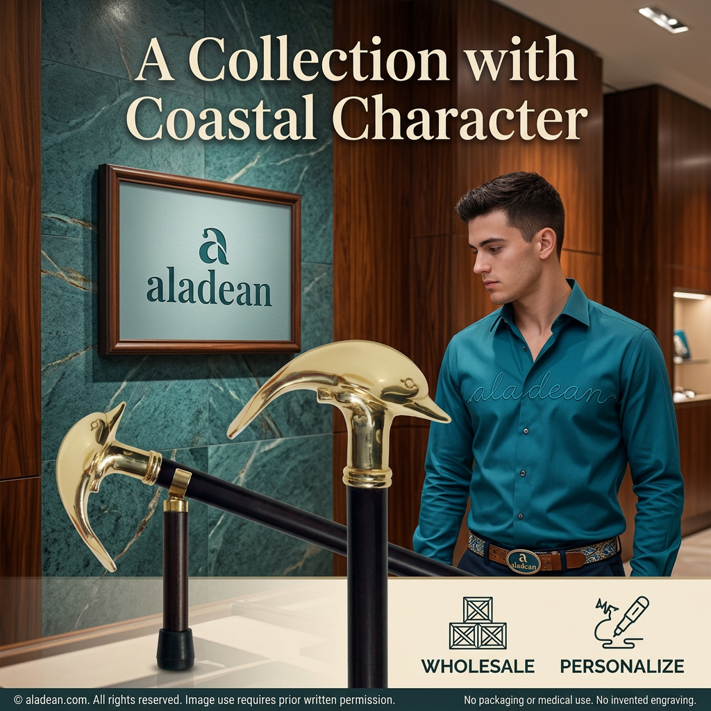 Dolphin handle wooden cane wholesale supplier