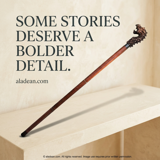 Dragon Handle Wooden Walking Cane