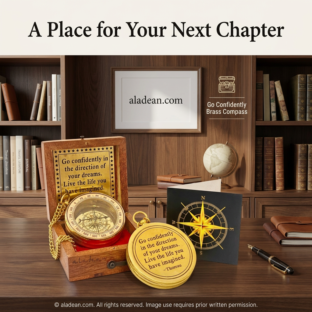 Dream Navigator brass compass keepsake