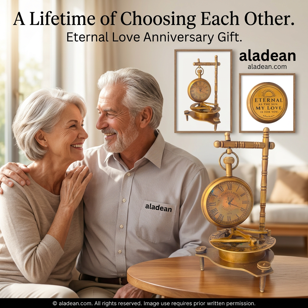 Eternal Love anniversary sundial compass gift