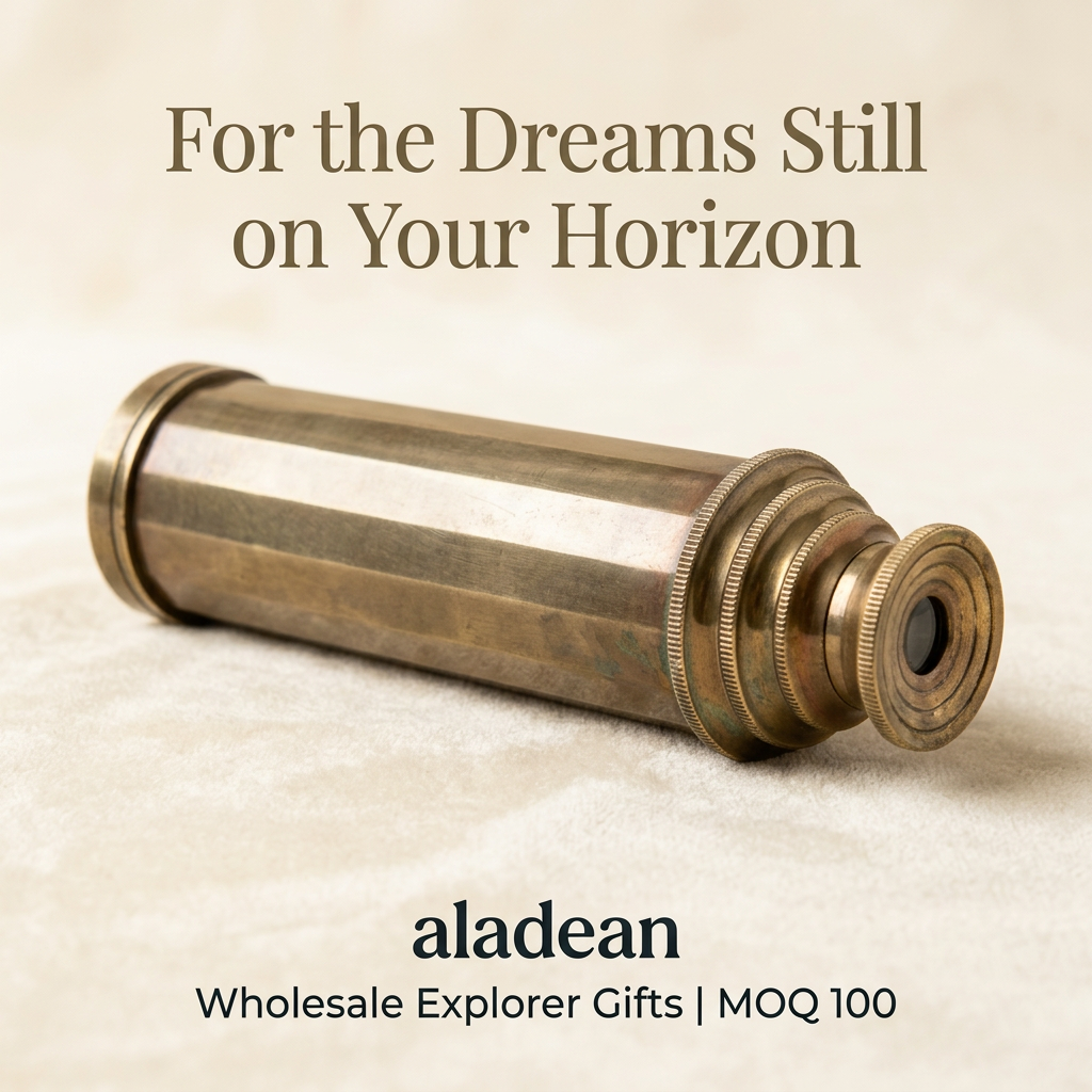 Faceted brass spyglass hero