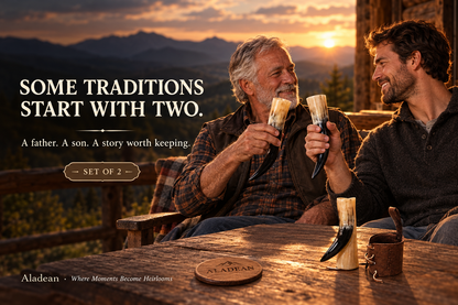 Father and adult son tradition banner