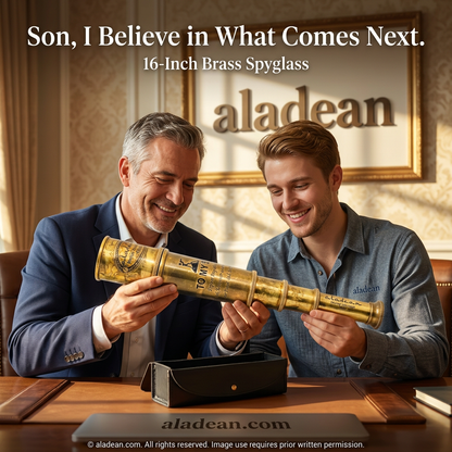 Father to son brass spyglass gift