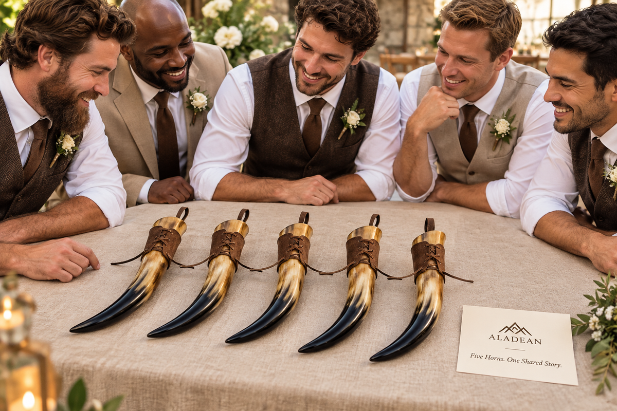 Five-horn groomsmen gifting image