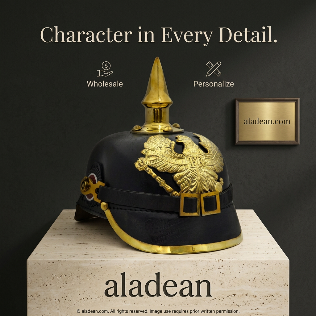 German leather Pickelhaube helmet wholesale