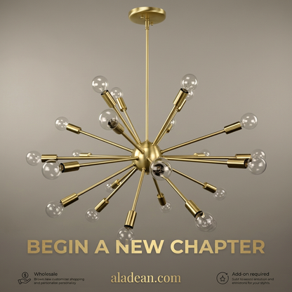 Gold-tone brass Sputnik chandelier wholesale