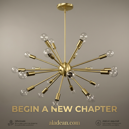 Gold-tone brass Sputnik chandelier wholesale