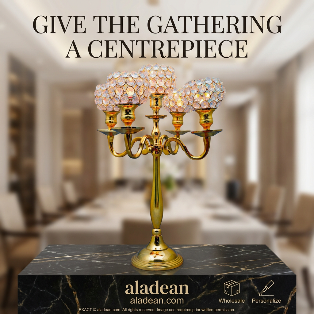Gold-tone five-light candelabra wholesale