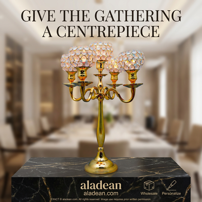 Gold-tone five-light candelabra wholesale