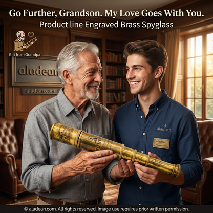 Grandfather gift for grandson brass telescope