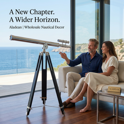 Harbour telescope coastal lifestyle ad