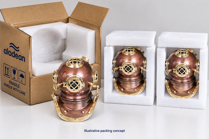 Illustrative diver helmet packing concept