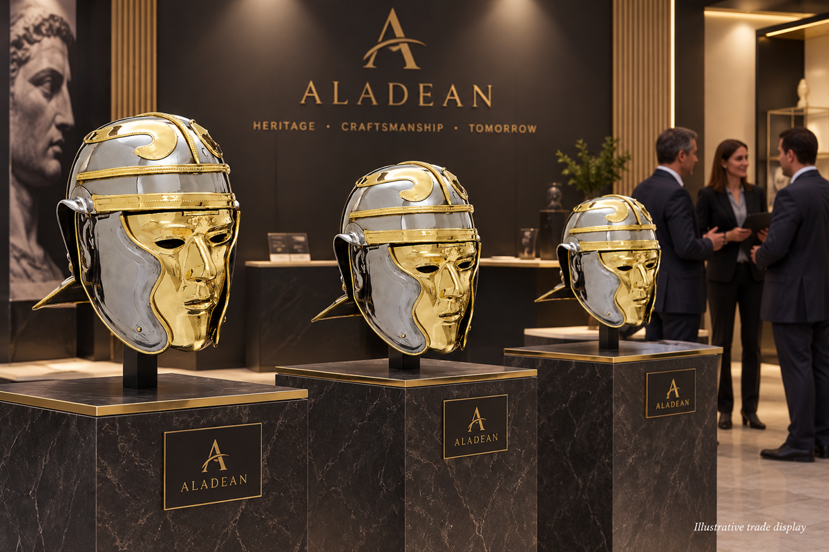 Illustrative helmet trade display