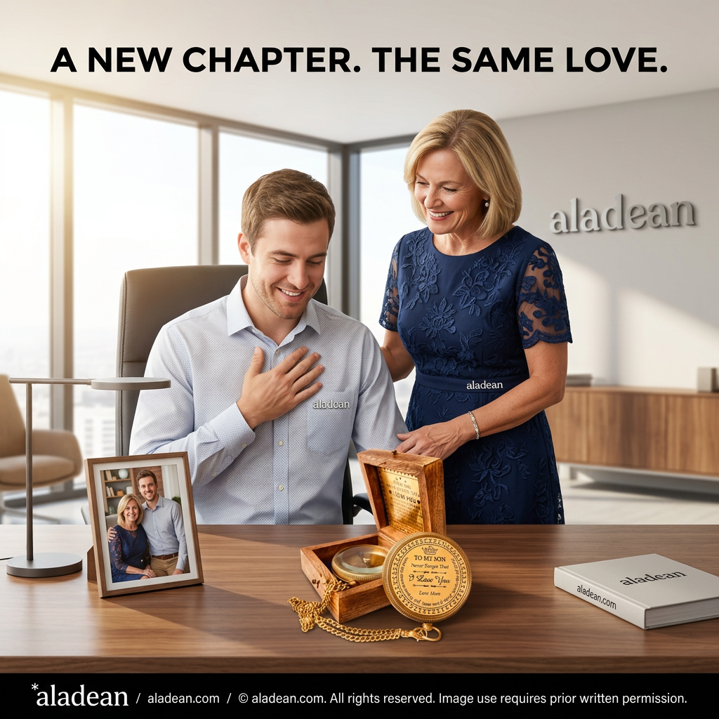 Love Mom Compass with Wooden Box