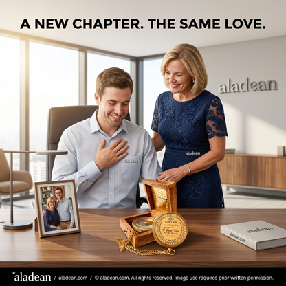 Love Mom Compass with Wooden Box