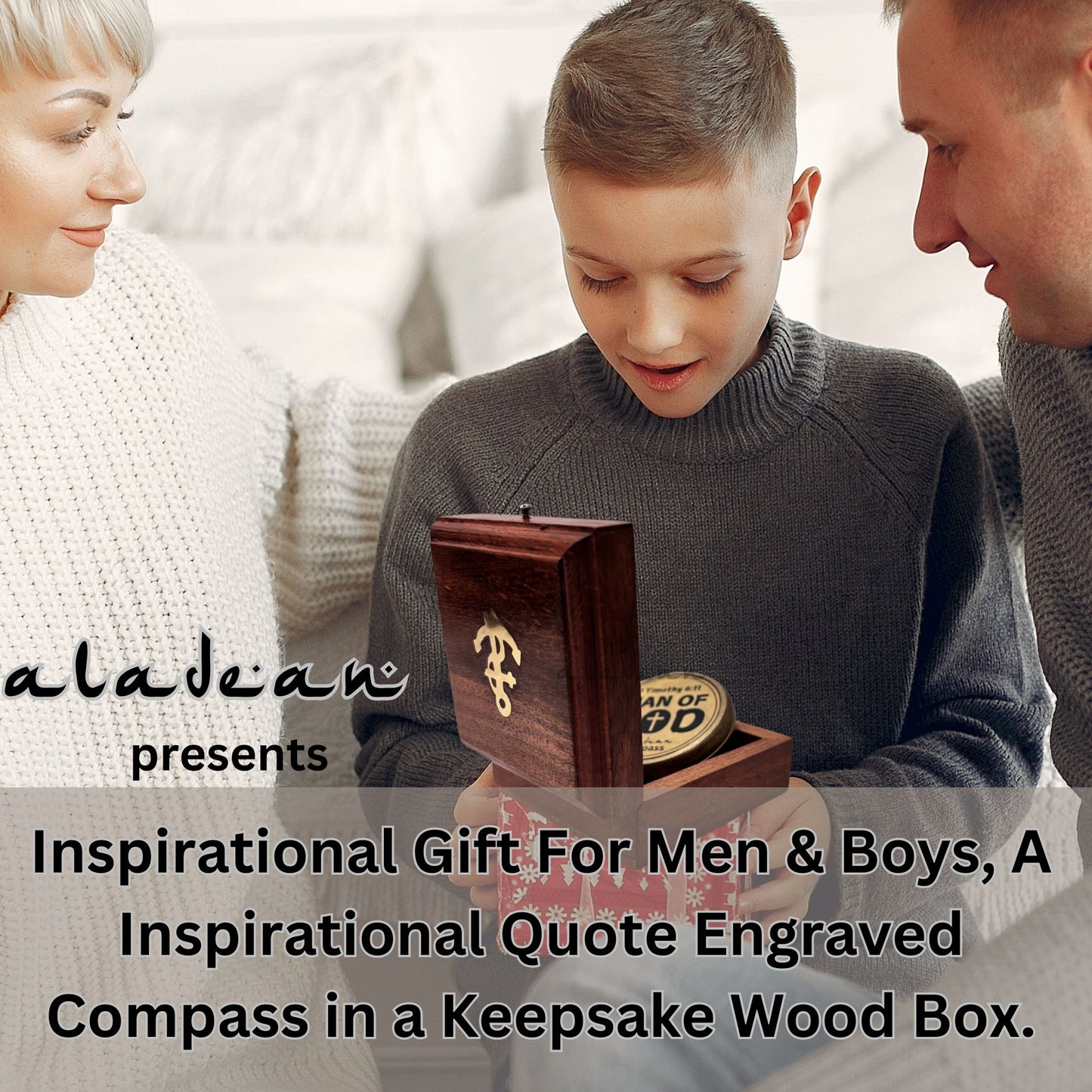 MAN OF GOD Compass 2" Inspirational Gift for Men