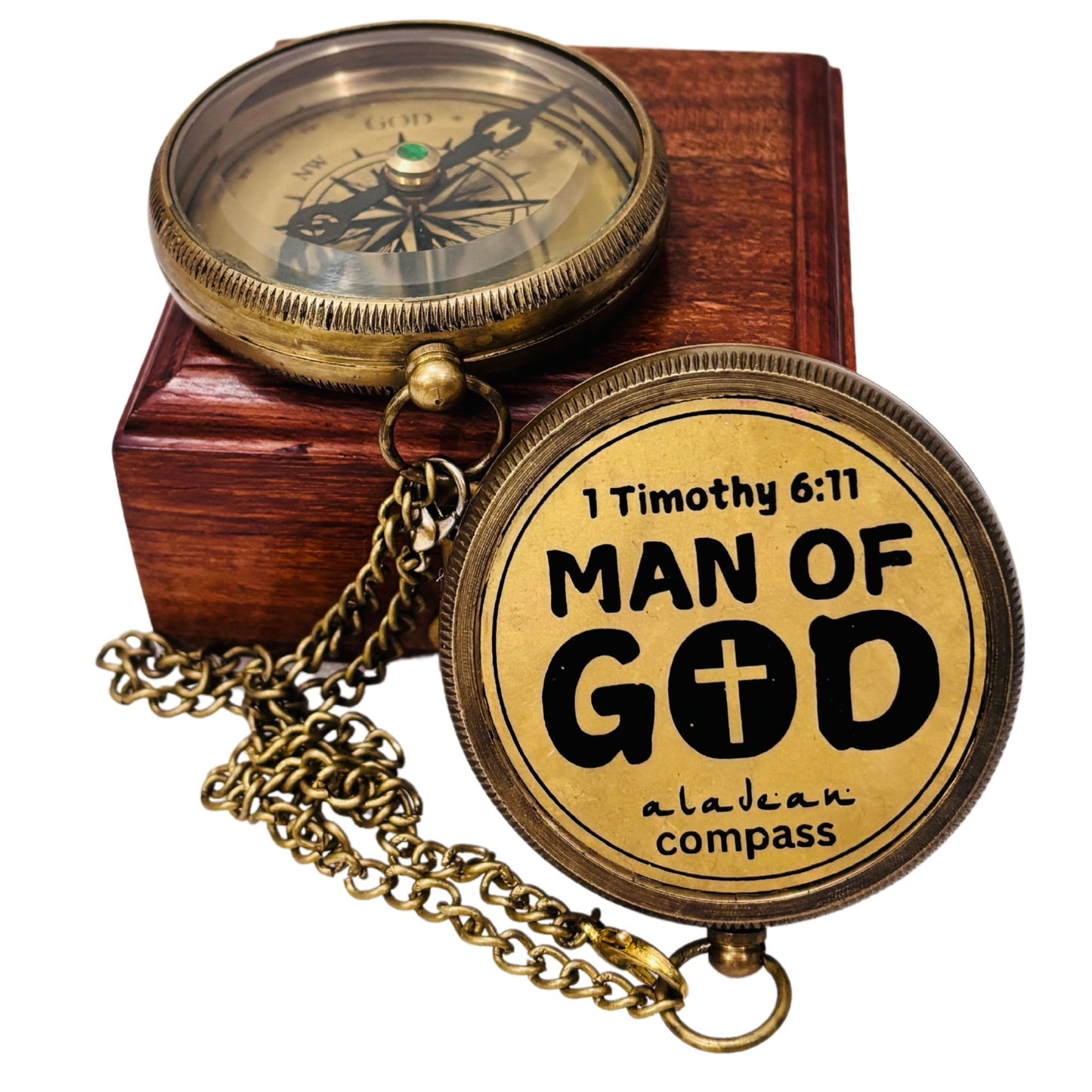 MAN OF GOD Compass 2" Inspirational Gift for Men