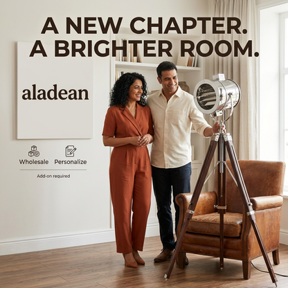 New-chapter floor lamp lifestyle advertisement