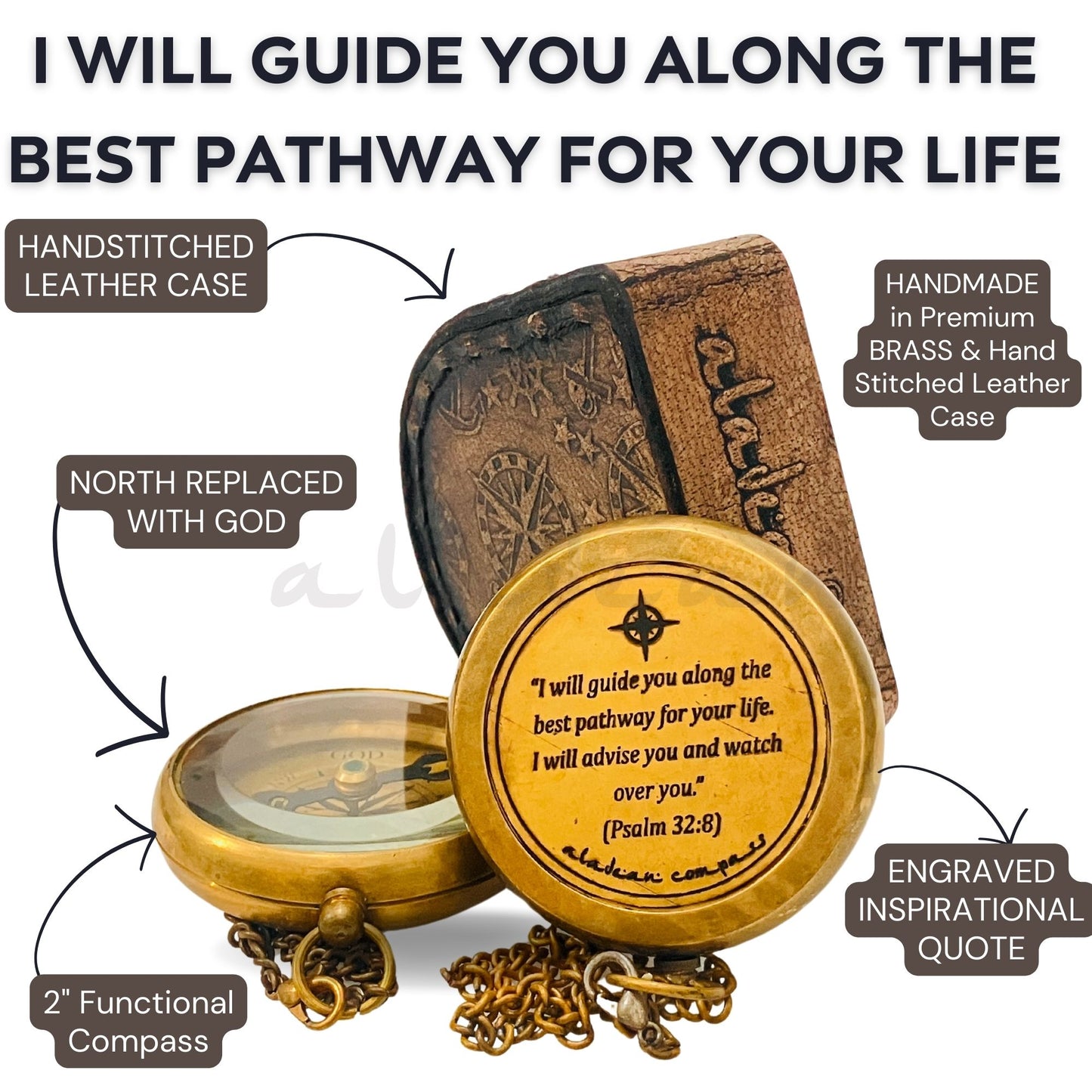 Cadeaux religieux – Boussole du chemin de Dieu – Cadeaux chrétiens catholiques pour le baptême, la confirmation, la communion, l'anniversaire et Noël.
