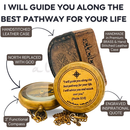Cadeaux religieux – Boussole du chemin de Dieu – Cadeaux chrétiens catholiques pour le baptême, la confirmation, la communion, l'anniversaire et Noël.