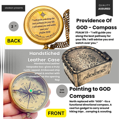 Cadeaux religieux – Boussole du chemin de Dieu – Cadeaux chrétiens catholiques pour le baptême, la confirmation, la communion, l'anniversaire et Noël.