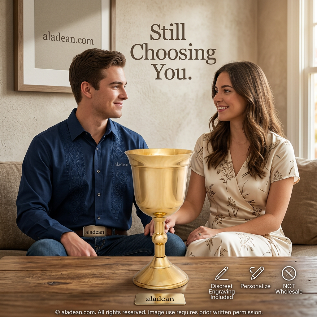 Personalized brass chalice anniversary gift preview