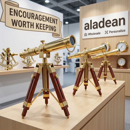 Polished brass telescope wooden tripod wholesale supplier