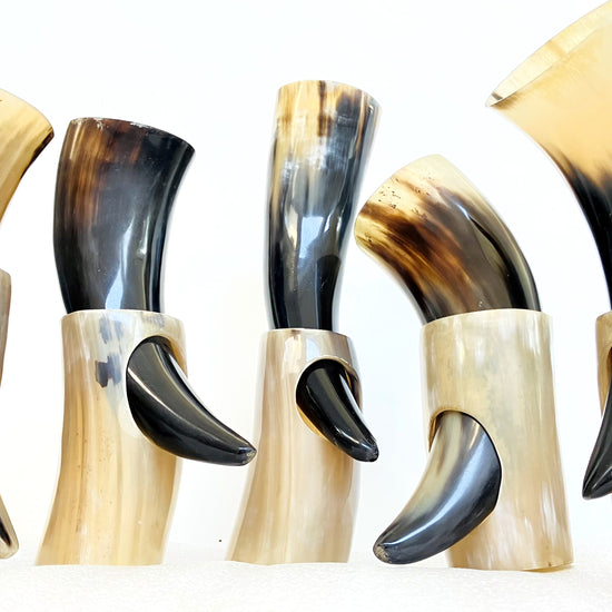 viking drinking horn set of 5 unique horn beer cups mugs by aladean viking style gifts for men