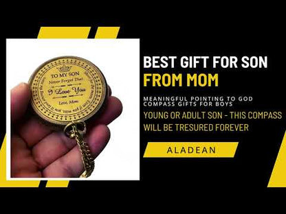 Meaningful Gift for Son from Mom - Mother to Son Engraved Compass