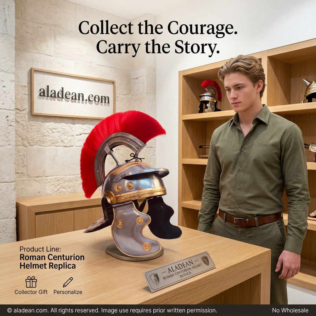 Roman Centurion helmet replica collector showcase