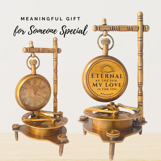 Eternal Love Anniversary Sundial Compass Clock Gift