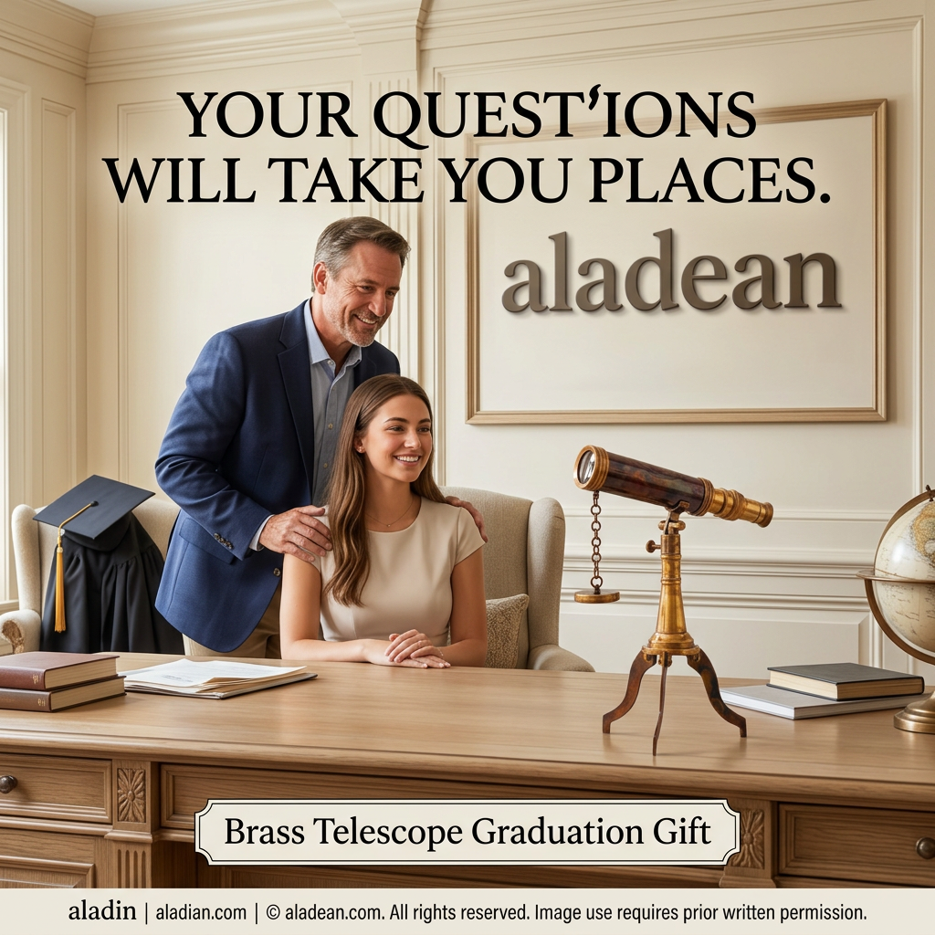 Rustic brass telescope graduation gift