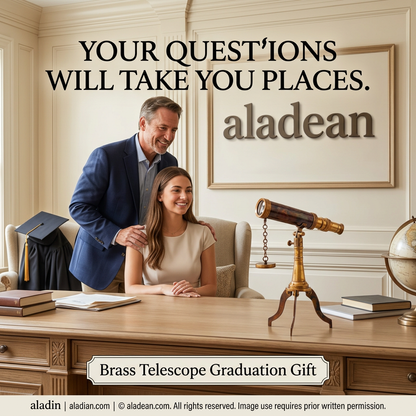 Rustic brass telescope graduation gift