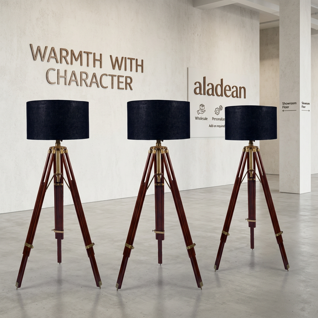 Sheesham tripod floor lamp wholesale supplier