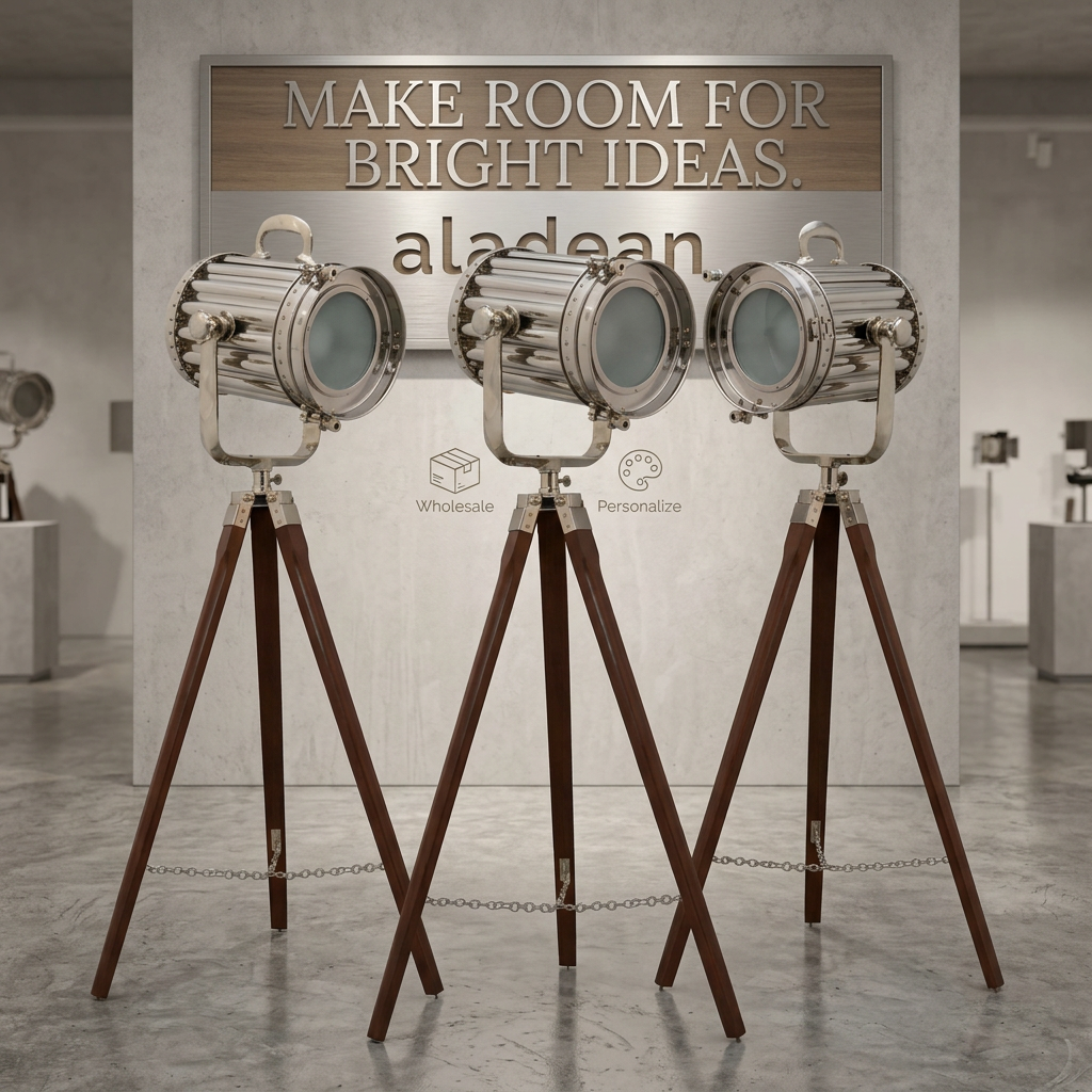 Silver spotlight wood tripod wholesale supplier