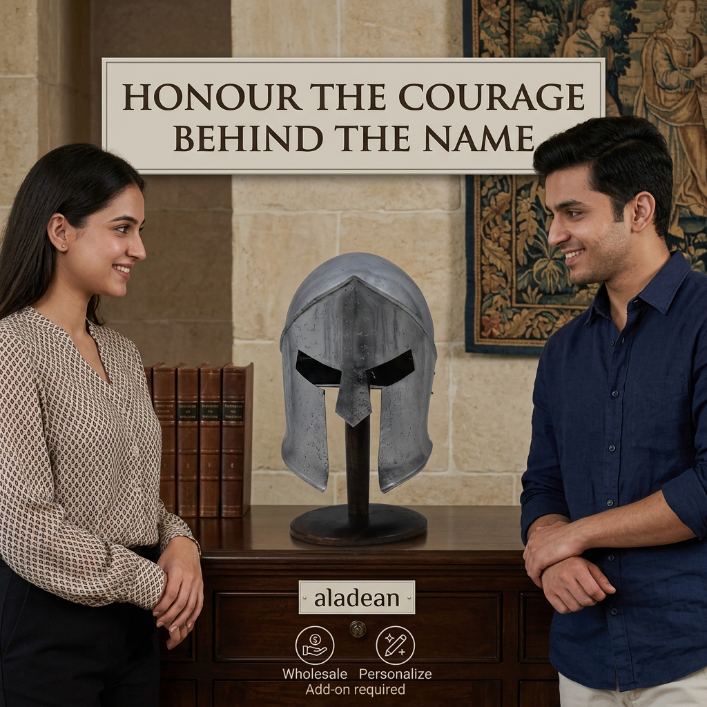 Spartan-style steel helmet heritage gift