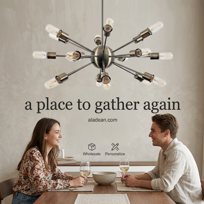 Sputnik-style chandelier interior lighting