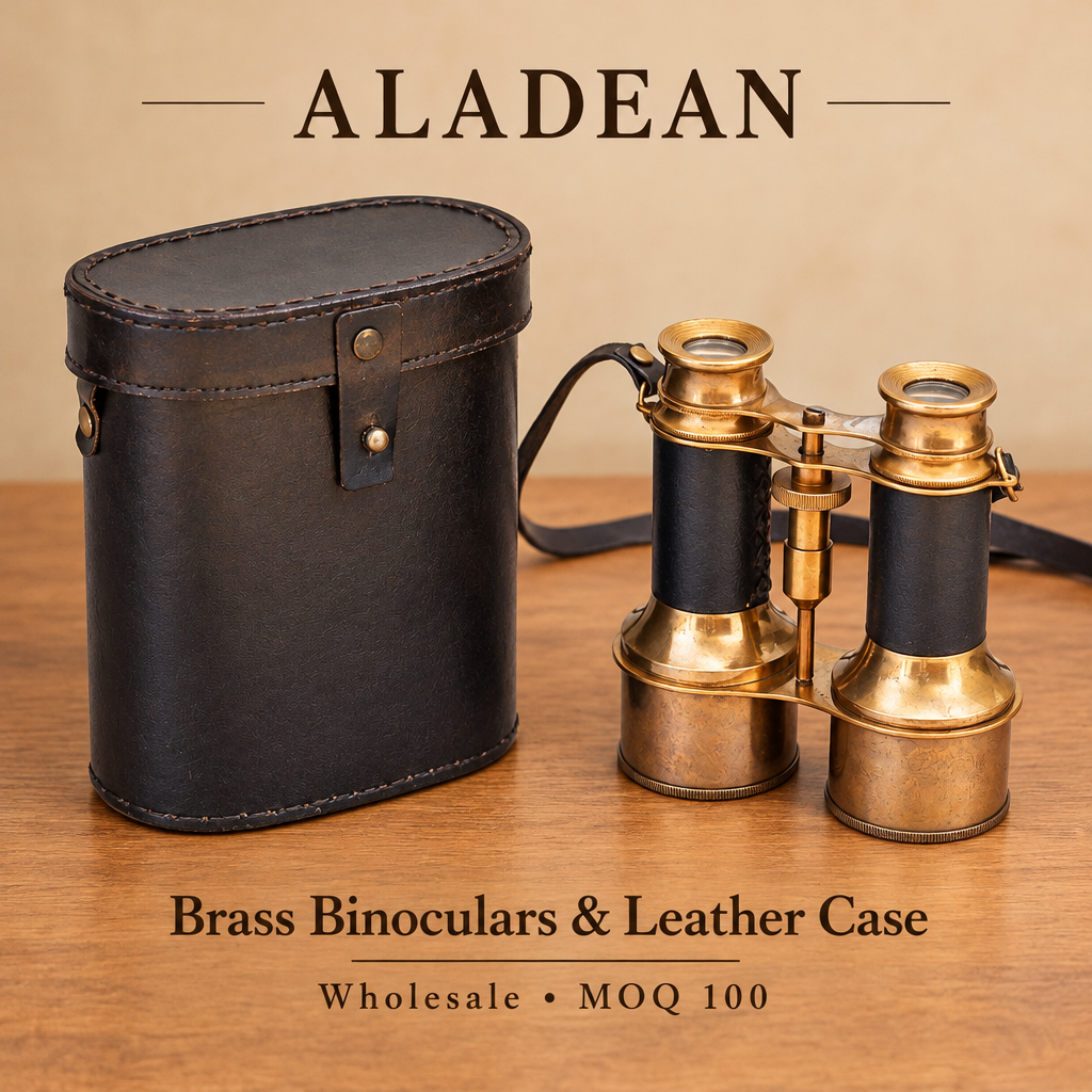 Square brass binoculars wholesale hero