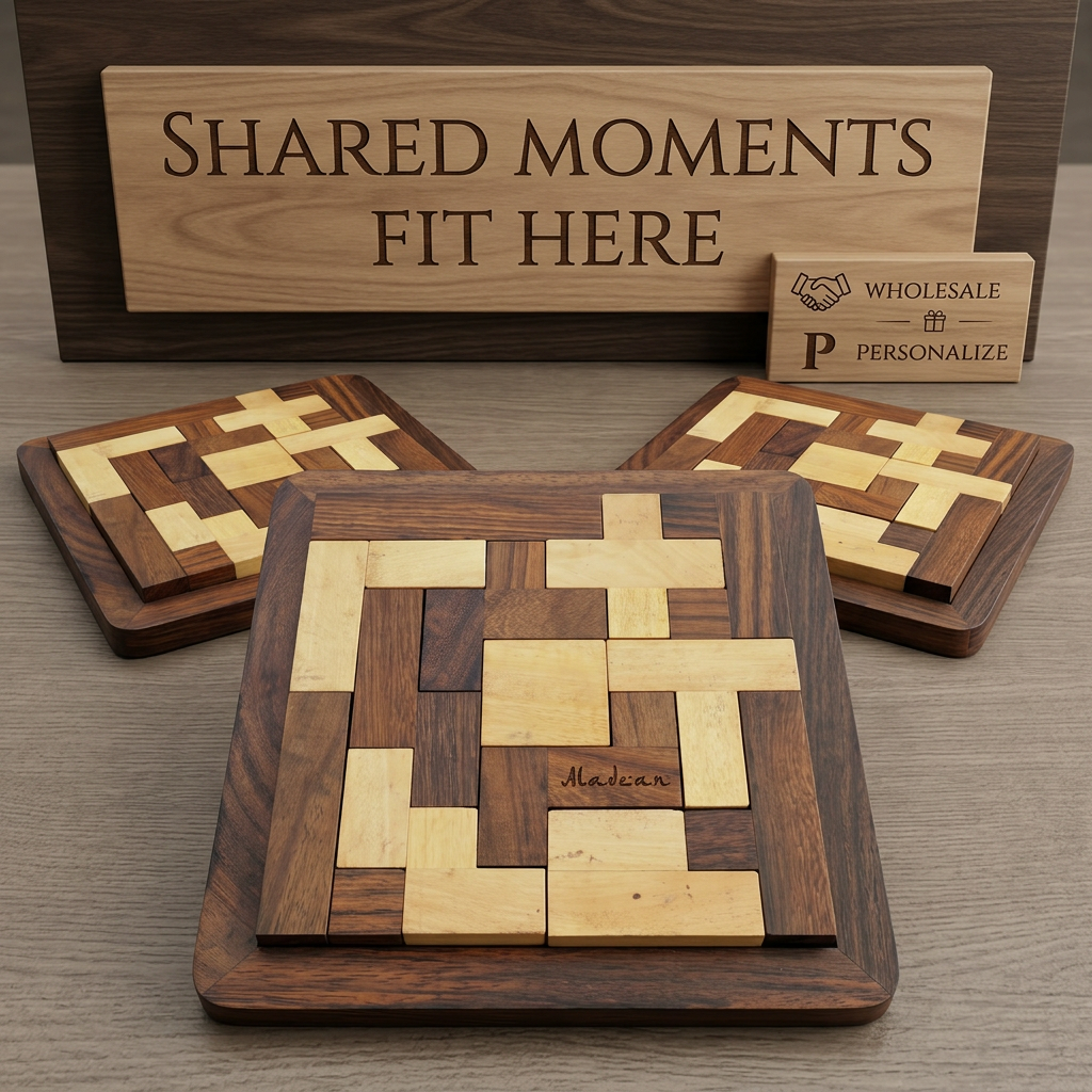 Square wooden puzzle games wholesale
