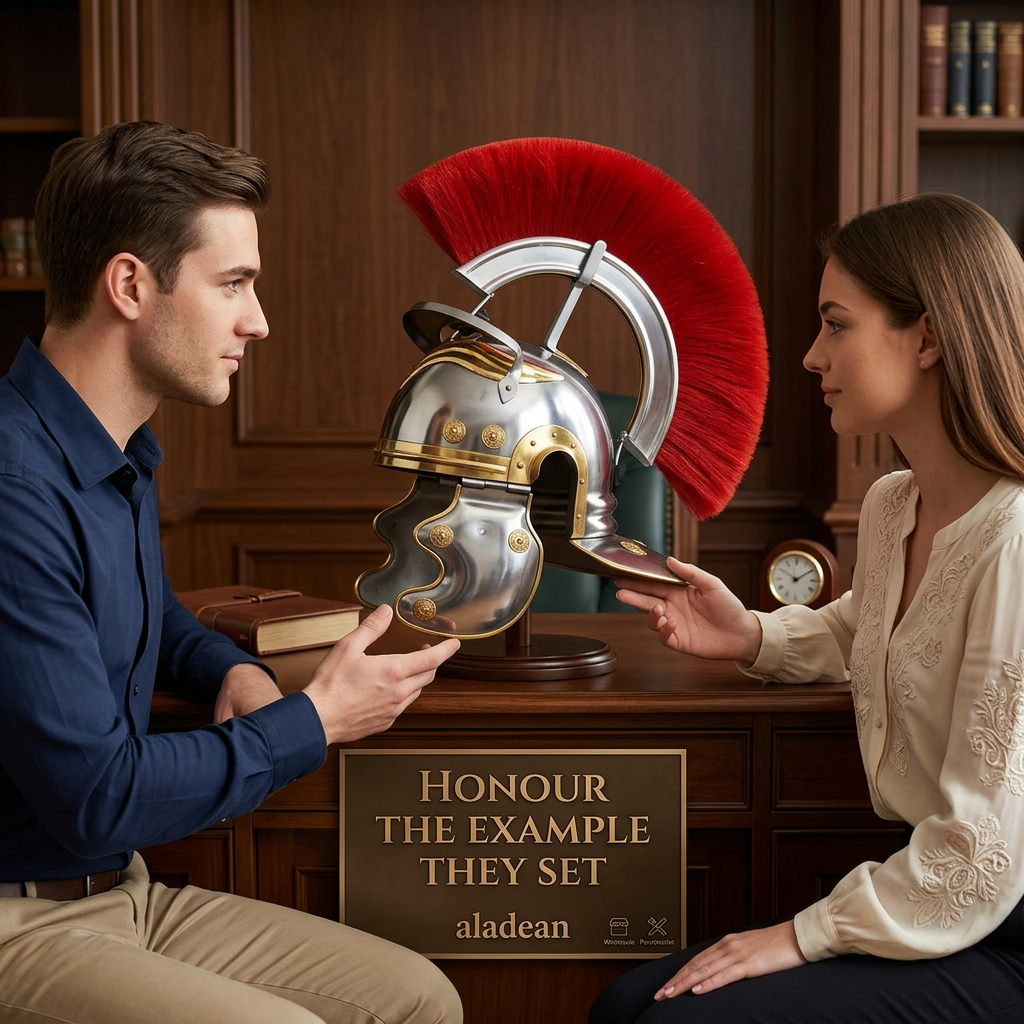 Steel and brass Roman helmet heritage gift